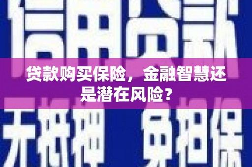 通道贷款购买保险，金融智慧还是潜在风险？