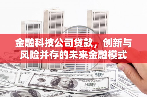 通道金融科技公司贷款，创新与风险并存的未来金融模式