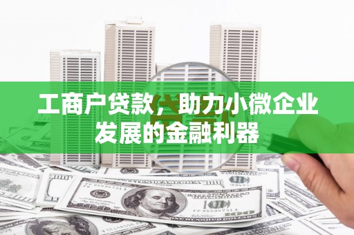 通道工商户贷款，助力小微企业发展的金融利器