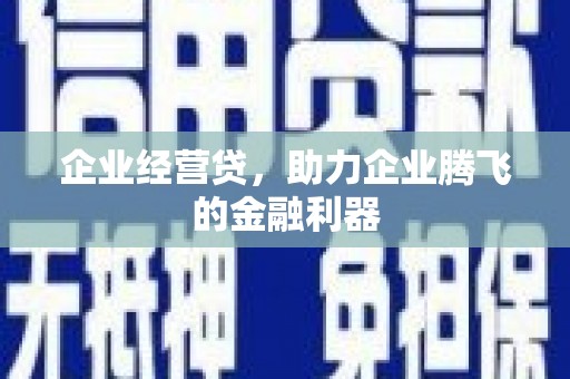 通道企业经营贷，助力企业腾飞的金融利器