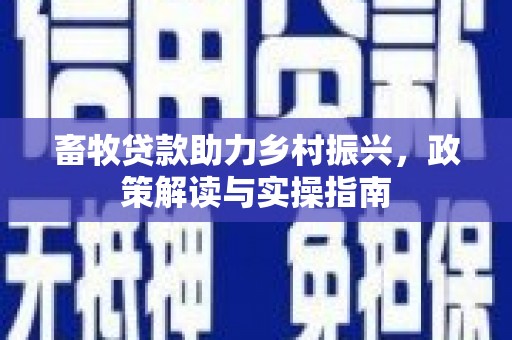 通道畜牧贷款助力乡村振兴，政策解读与实操指南